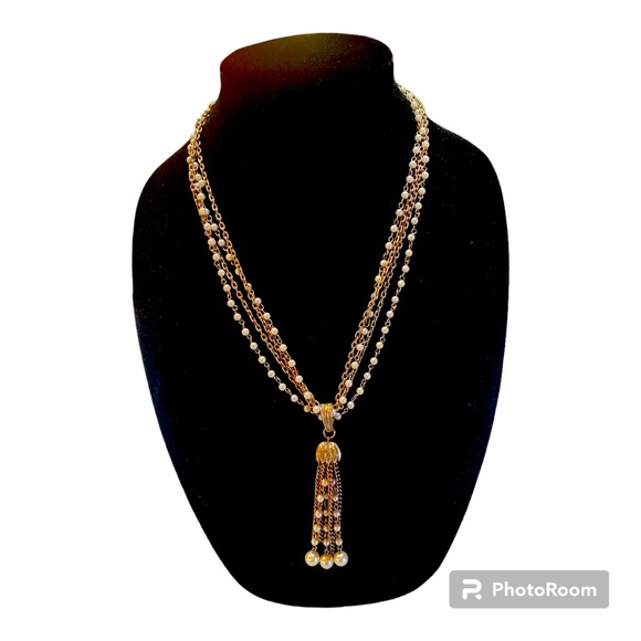 Jewelry - Vintage Antique Pearl and Chain Necklace
